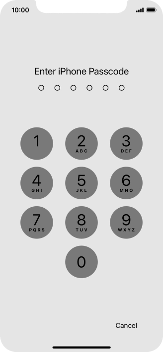 Use the phone lock code you created.