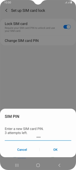 Key in a new four-digit PIN and press OK.