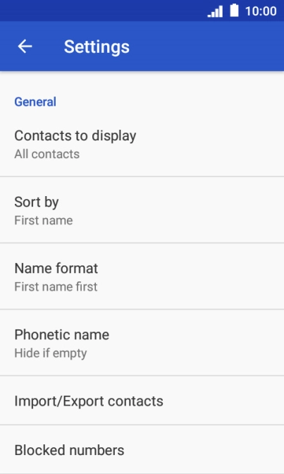 Press Import/Export contacts.