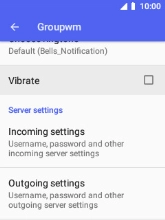 Select Incoming settings.