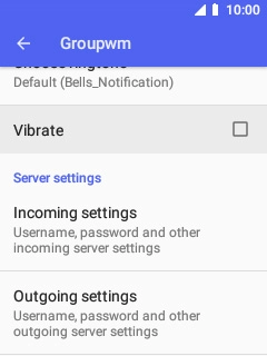 Select Incoming settings.