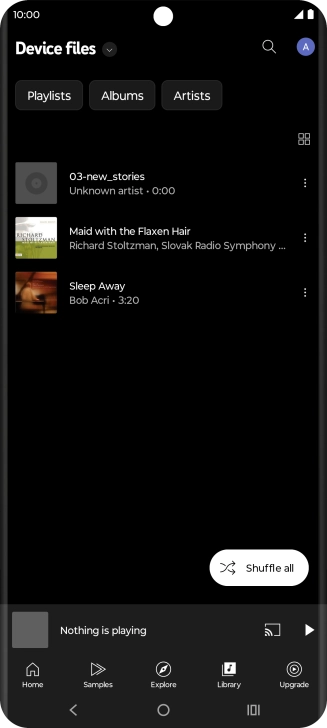 Press the required audio file.