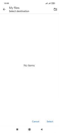 To create a new folder, press the new folder icon and follow the instructions on the screen to create a new folder.