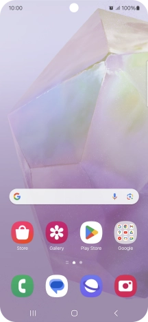 The alarm icon shows that the alarm is set.