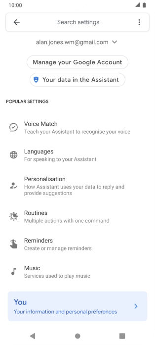 Press Voice Match.