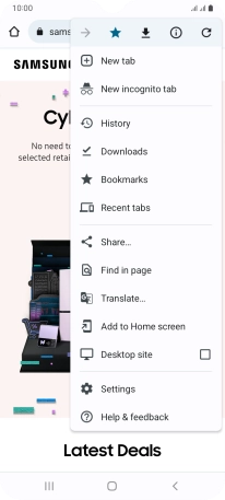 Press Settings.