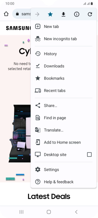 Press Settings.