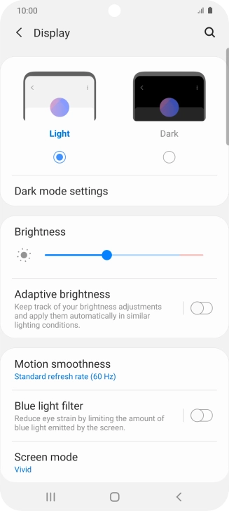 Press the indicator next to 