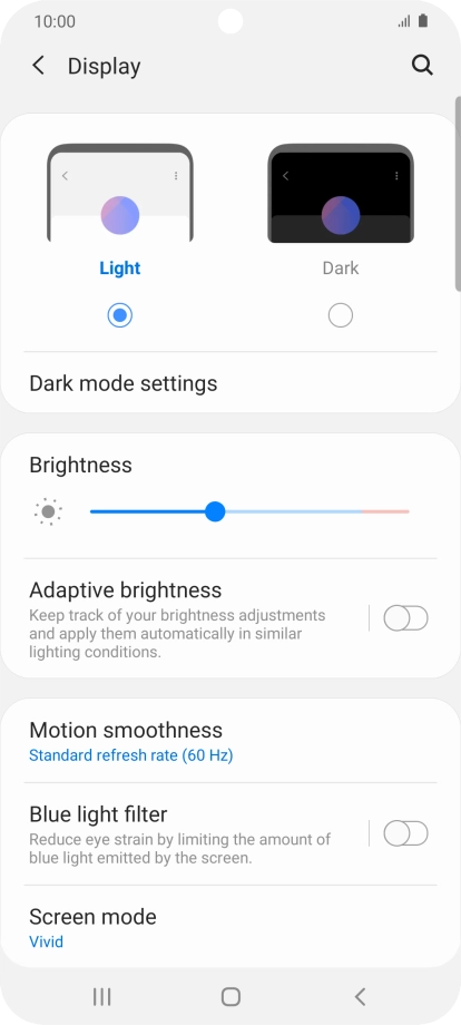 Press the indicator next to 