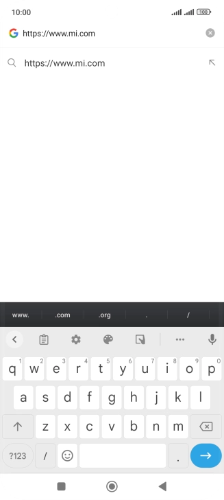 Key in the address of the required web page and press arrow right.
