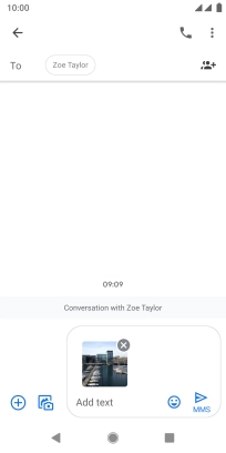 Press the text input field and write the text for your picture message.