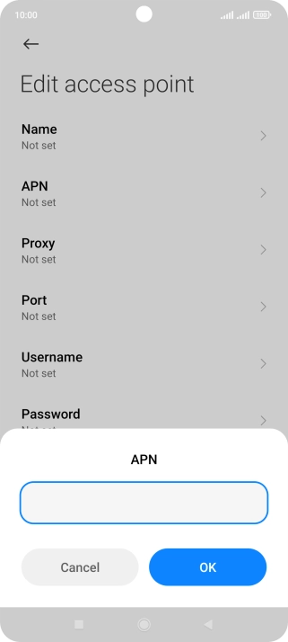 Key in wap.vodafone.co.uk and press OK.