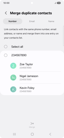 Press the field next to the required number.