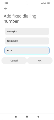 Key in your PIN2 and press OK. The default PIN2 is 1111.