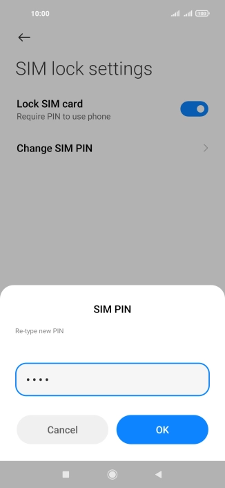 Key in the new PIN again and press OK.