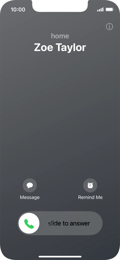 Press and drag the accept call icon right.