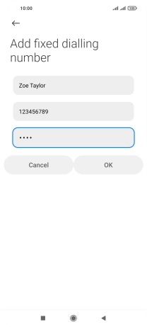 Key in your PIN2 and press OK. The default PIN2 is 1111.