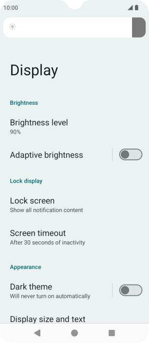 Drag the indicator right or left to set the brightness manually.
