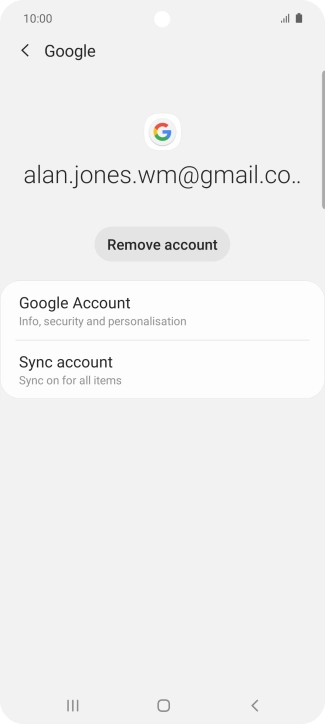 Press Sync account.