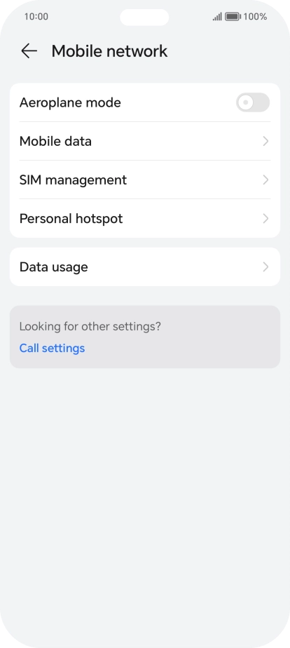 Press Data usage.