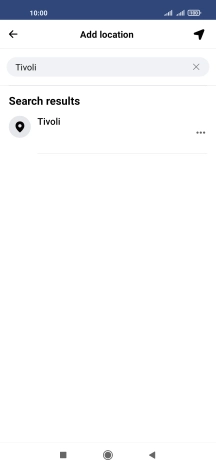 Press the required location.
