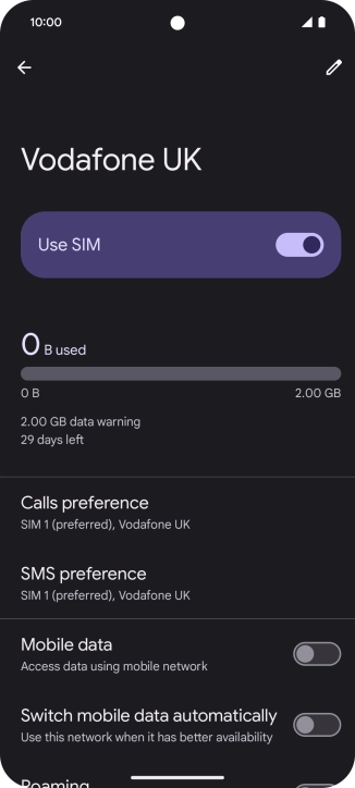 Press the indicator to turn use of the price plan on or off.