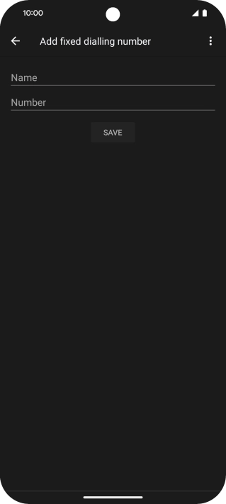 Press Name and key in the required name.