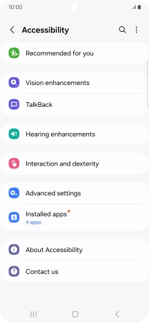 Press Vision enhancements and follow the instructions on the screen to select the required settings.