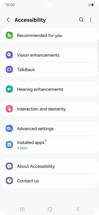 Press Vision enhancements and follow the instructions on the screen to select the required settings.