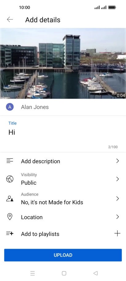 Key in the required text and press UPLOAD.