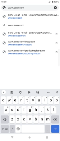 Key in the address of the required web page and press arrow right.