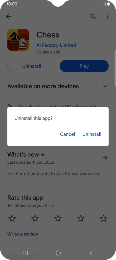 Press Uninstall.