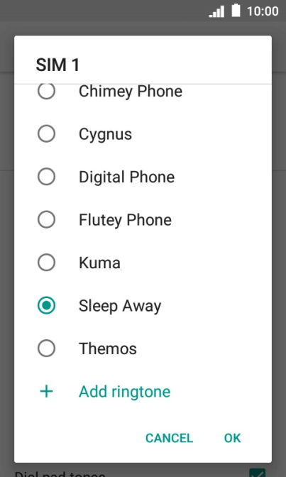 Once you've found a ring tone you like, press OK.