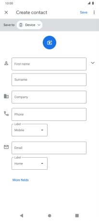 Press First name and key in the first name.