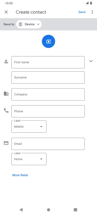 Press First name and key in the first name.