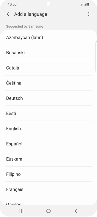 Press the required language.