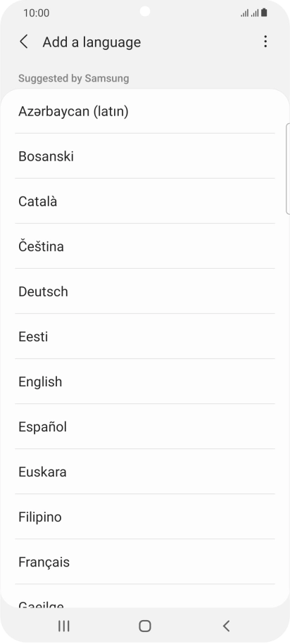 Press the required language.