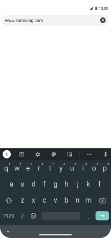 Key in the address of the required web page and press arrow right.
