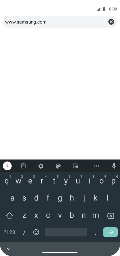 Key in the address of the required web page and press arrow right.