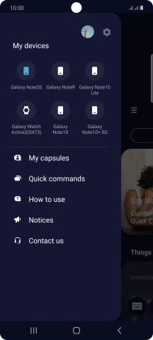 Press the settings icon.