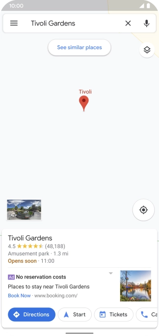 Press the destination at the bottom of the screen.