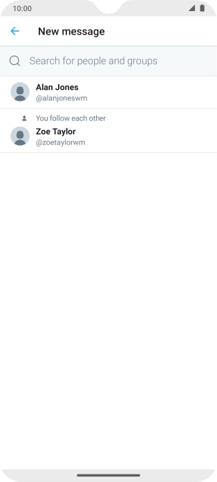 Press the search field.