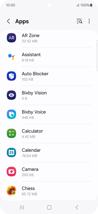 Press the required app.