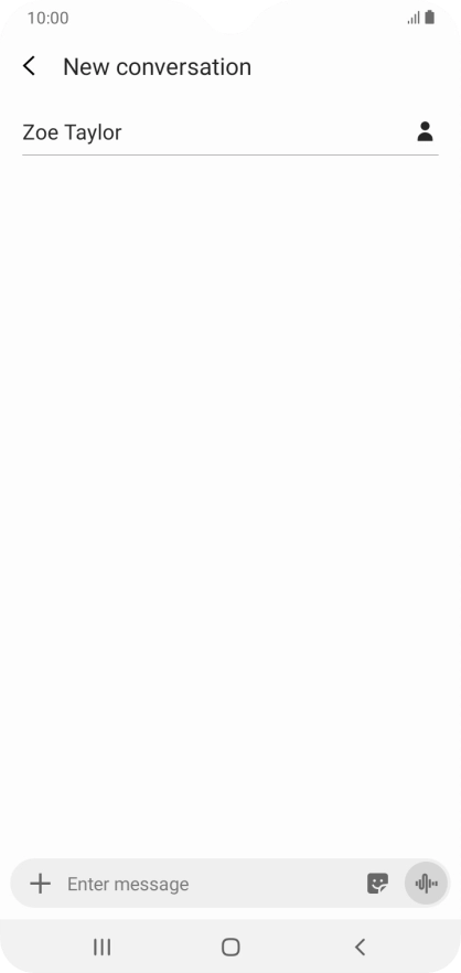 Press the text input field and write the text for your text message.