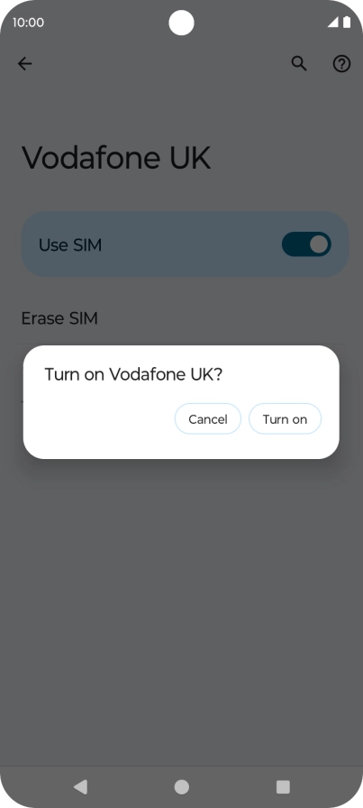 Press Turn on.