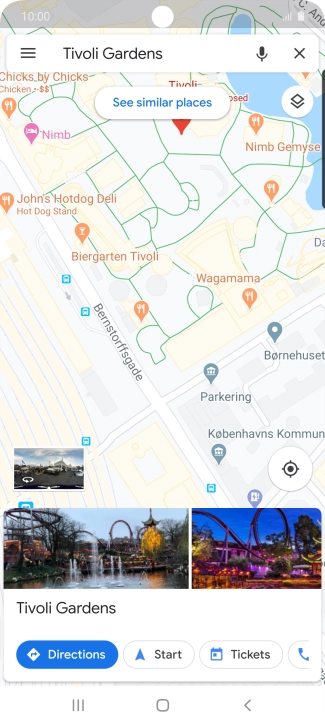 Press the destination at the bottom of the screen.