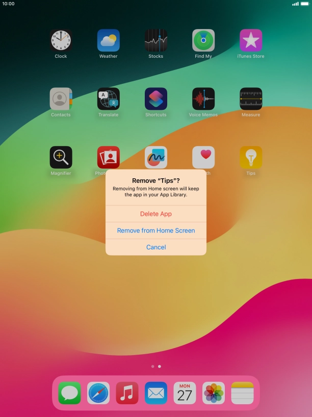 Press Delete App.