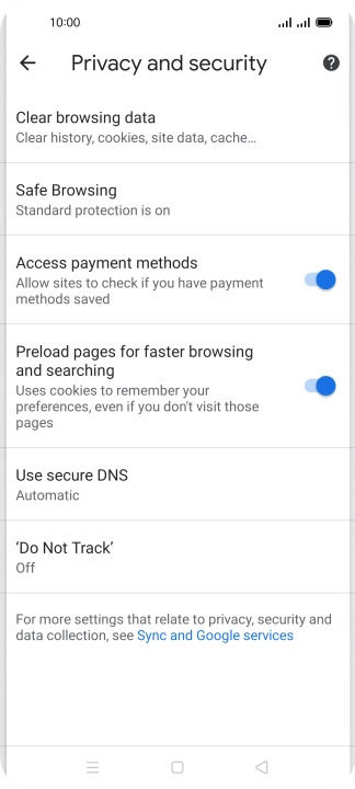 Press Clear browsing data.