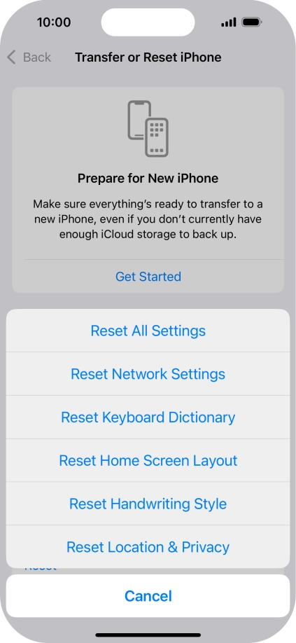 Press Reset All Settings.