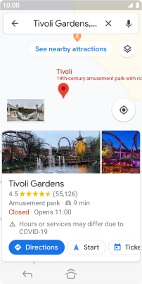 Press the destination at the bottom of the screen.